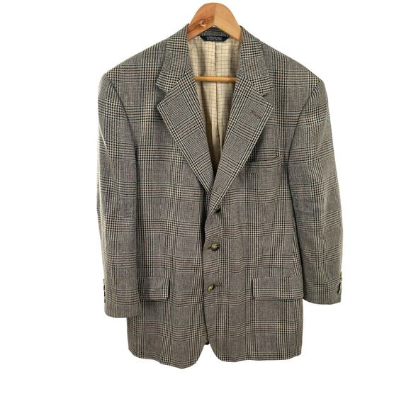 Tommy Hilfiger Parisian Mens 40S  Houndstooth Wool Blazer Suit Jacket Sport Coat - Picture 1 of 11